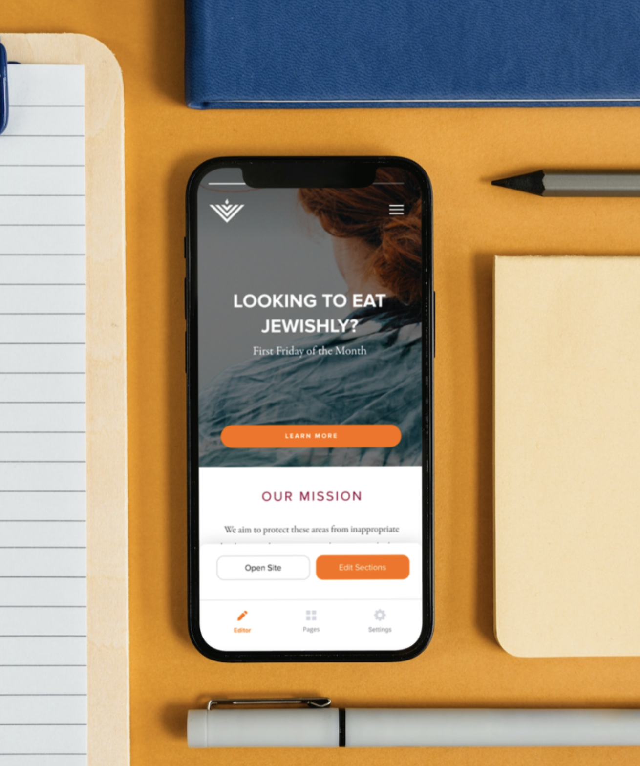 Chabad community portal and mobile app interface