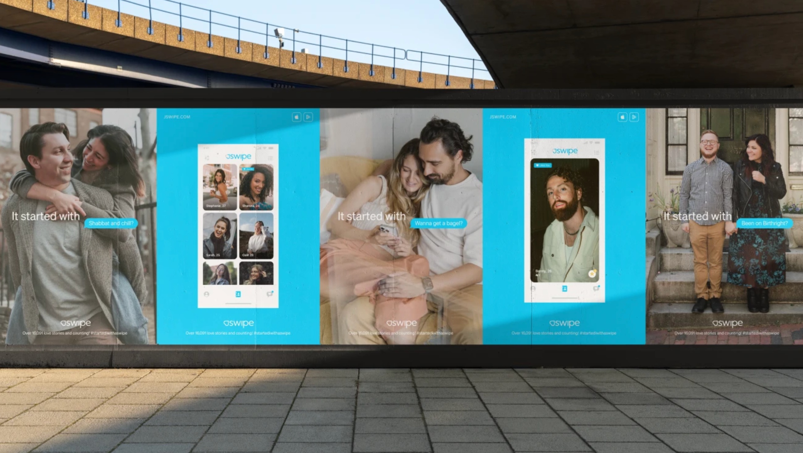 JSwipe subway and digital ad variations
