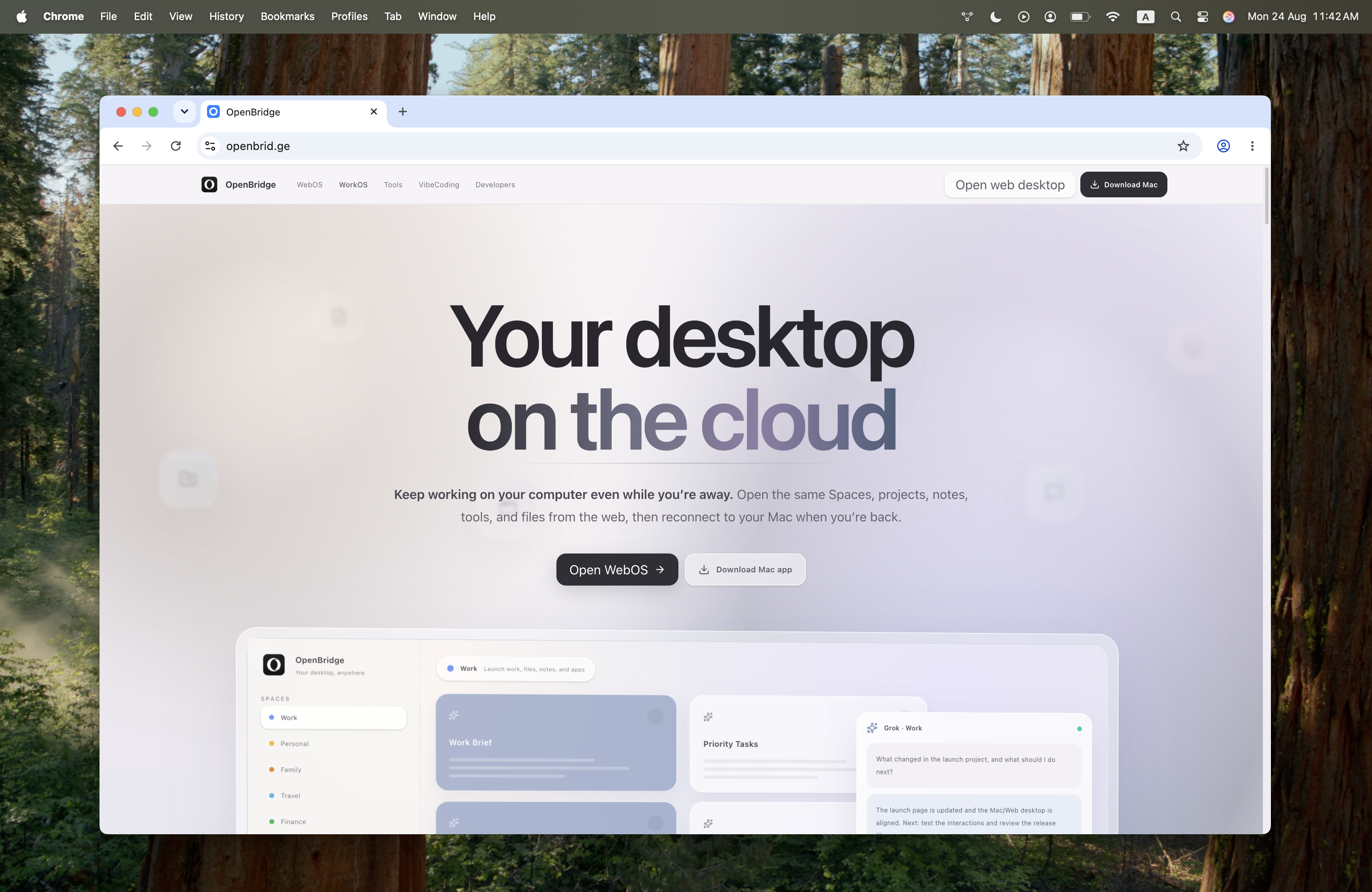 OpenBridge Cloud Landing Experience