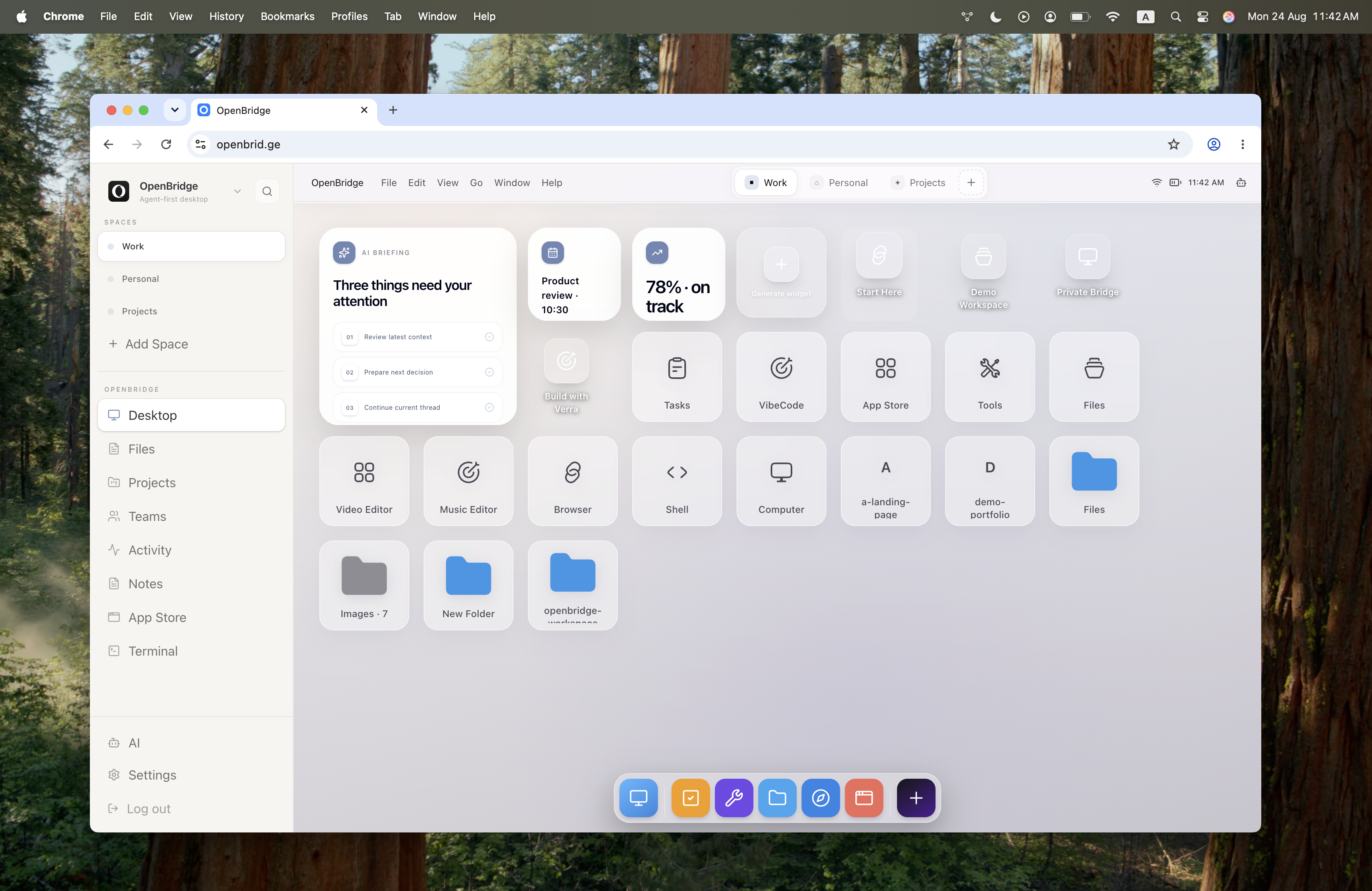 OpenBridge WebOS Desktop