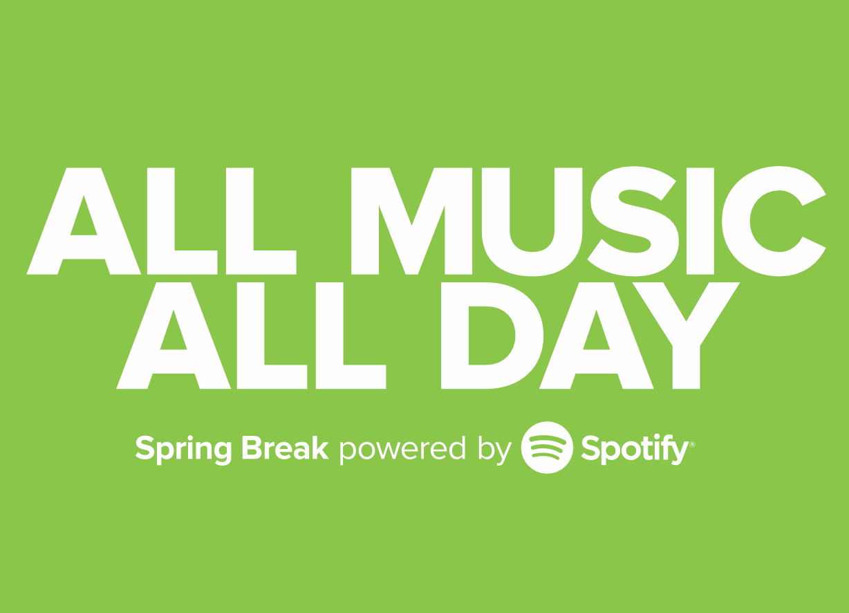 Spotify Spring Break campaign "All Music All Day" ad cover